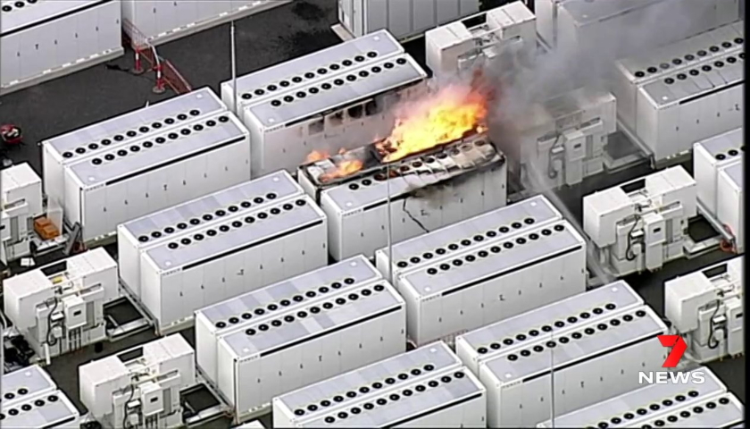 Tesla battery fire