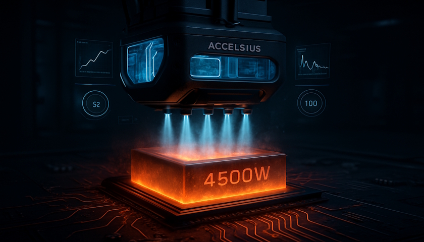 Accelsius testuje schopnost chladit čipy s výkonem 4 500 wattů