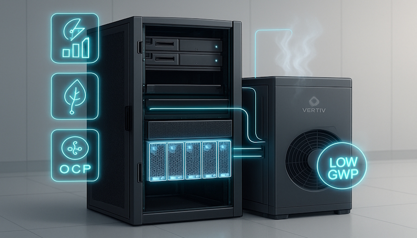 Vertiv uvádí na trh nový napájecí shelf kompatibilní s OCP a chladicí jednotku s nízkým GWP